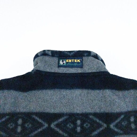 Eddie Bauer Ebtek Fleece Jacket Mens XS 1/4 Zip Pullover Blue Gray Sweater - Picture 8 of 12